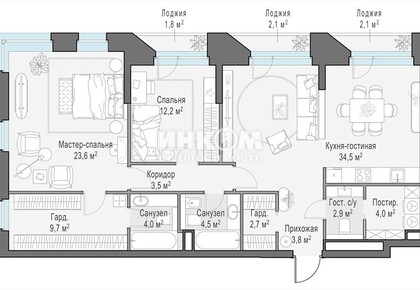 4-комн. квартира